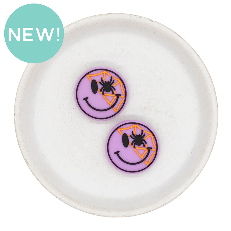 Halloween Spider Web Smiley Face Silicone Focal Bead 28mm (Package of 2)