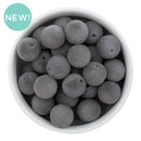 Light Grey Flocked/Fuzzy Beads 16mm (Package of 10)