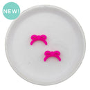 3-D Hot Pink Petite Bow Silicone Focal Bead 13x22mm (Package of 2)
