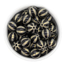 Black & Gold Shimmer Beach Ball Beads 16mm (Package of 10)