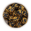 Black & Gold Confetti Rhinestone Beads 20mm (Package of 10)