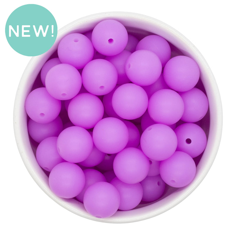 Glow in the Dark Neon Lilac Silicone Beads 15mm (Package of 10)