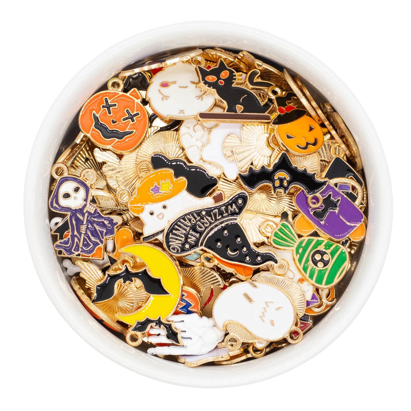Random 10 Piece Halloween Charm Grab Bag - Assortment of Styles & Sizes