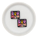 Colorful Dog Mom w/Tiny Paws Silicone Focal Bead 24x28mm (Package of 2)