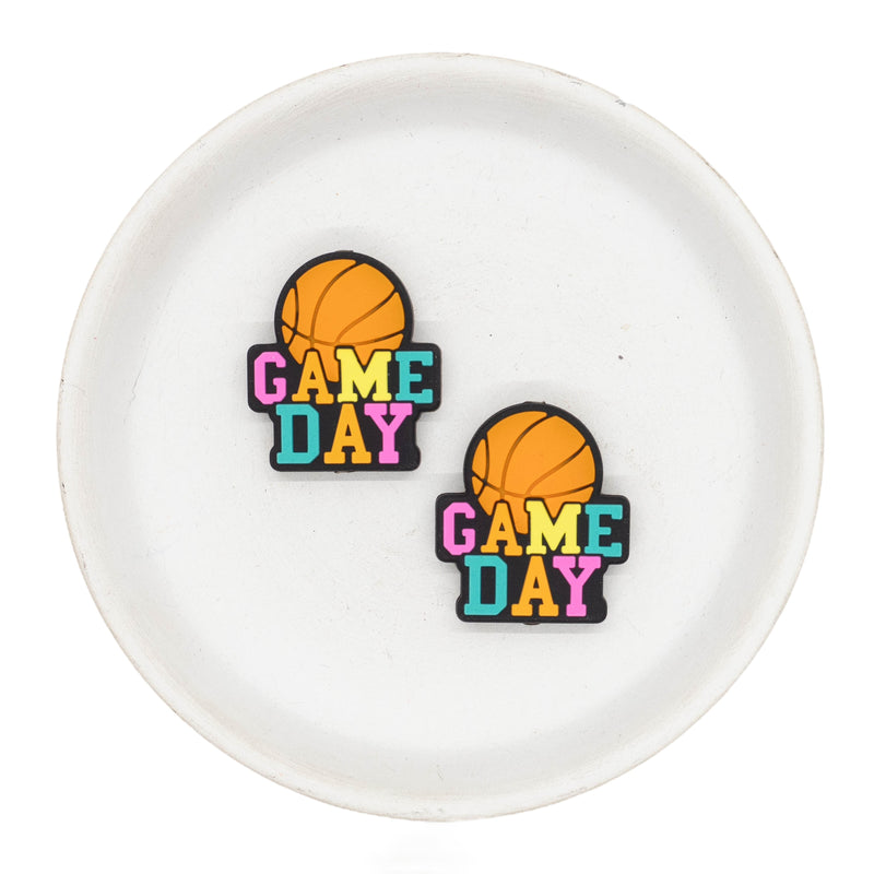 Basketball Game Day Silicone Focal Bead 30x27mm (Package of 2)