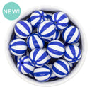 Blue and White Beach Ball Beads 20mm (Package of 10)