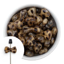 Beige Leopard Bow Bead 19x16mm (Package of 5)
