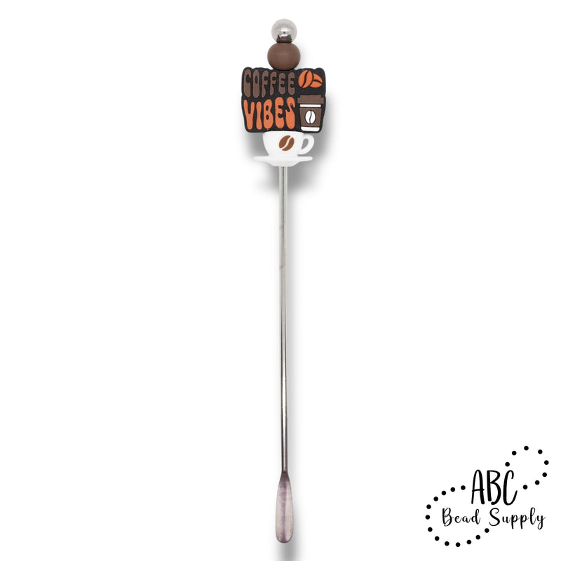 Coffee Vibes Silicone Focal Bead 24x31mm (Package of 2)