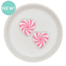 Pink & White Swirl Heart Silicone Focal Bead 29mm (Package of 2)