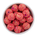 Neon Firey Pink Chunky Glitter Beads 20mm (Package of 10)