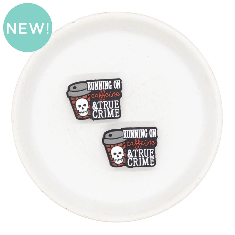 Running On Caffeine & True Crime Silicone Focal Bead 20x27mm (Package of 2)