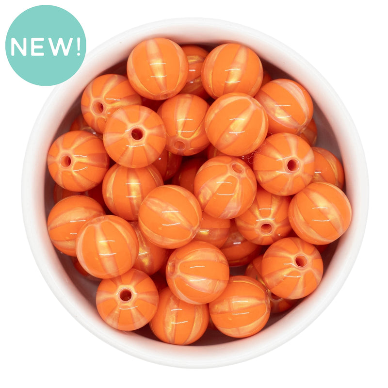Orange & Gold Shimmer Beach Ball Beads 16mm (Package of 10)