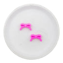 3-D Candy Pink Petite Bow Silicone Focal Bead 13x22mm (Package of 2)