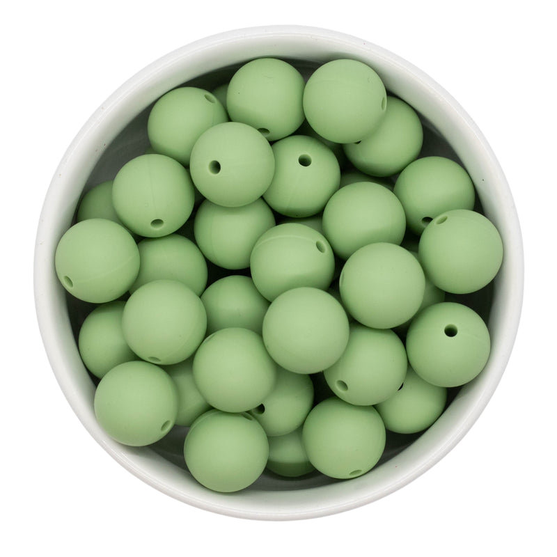 Moss Green Silicone Beads 15mm (Package of 10)