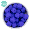 Royal Blue Hexagon Silicone Beads 14.5mm - Flat Top (Package of 5)