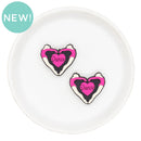 Dance Heart Silicone Focal Bead 26x29mm (Package of 2)