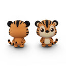 3-D Tiger Silicone Focal Bead 28x15x24mm (Package of 2)