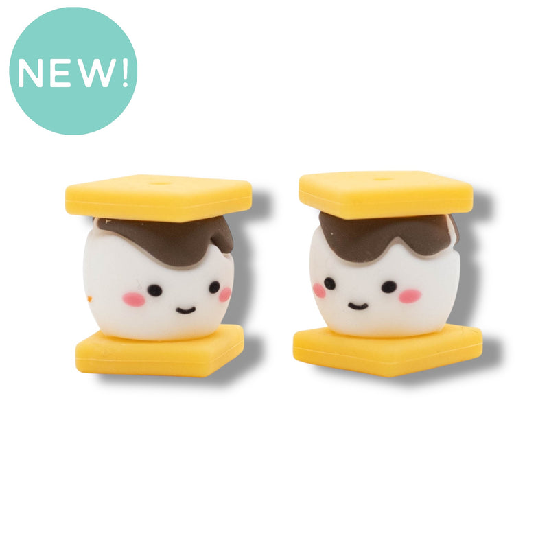 3-D S'more Silicone Focal Bead 17x17x21mm (Package of 2)