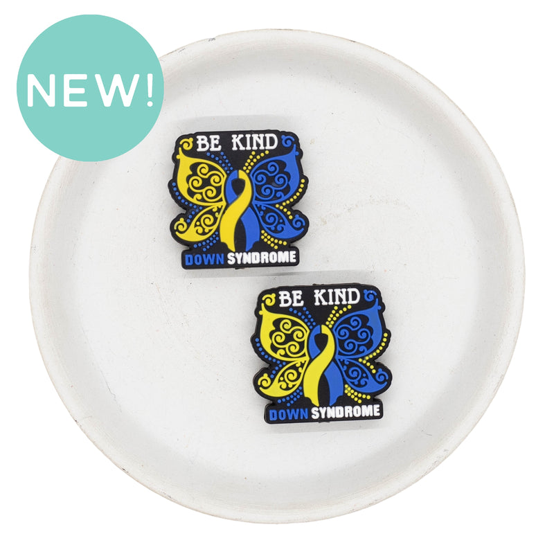 Be Kind Down Syndrome Awareness Silicone Focal Bead 29x30mm (Package of 2)