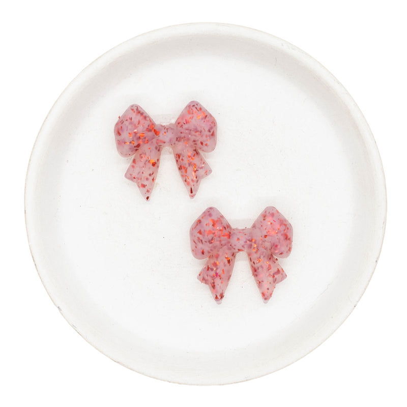 3-D Bow w/Red Foil Silicone Focal Bead 29x28x10mm (Package of 2)