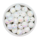 White Iridescent Disco Beads 16mm (Package of 10)