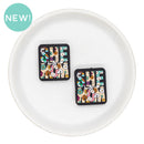 She is Mom Silicone Focal Bead 30x26mm (Package of 2)