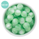 Mint Green Shimmer & Pearly Luster Duo Beads 16mm (Package of 10)