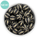 Black & Gold Shimmer Beach Ball Beads 16mm (Package of 10)
