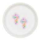 Bunny Cross Glitter Silicone Focal Bead 31x20mm (Package of 2)