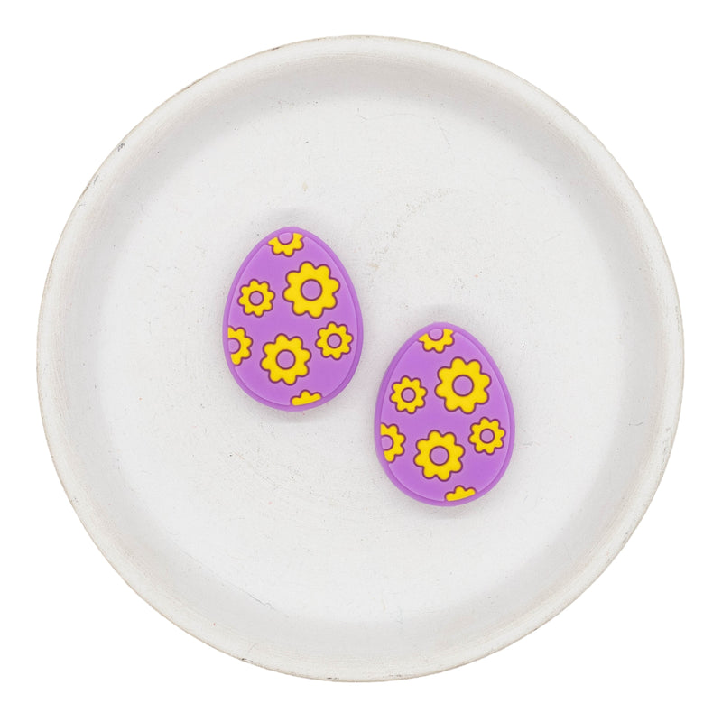 Easter Egg Silicone Focal Bead 30x23mm (Package of 2)