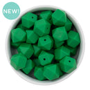 Kelly Green Hexagon Silicone Beads 14.5mm - Flat Top (Package of 5)