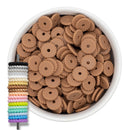 Latte Rope Edge Silicone Spacer Beads 12x2mm (Package of 20)