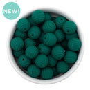 Pine Green Solid Spiral 15mm Silicone Beads (Package of 10)