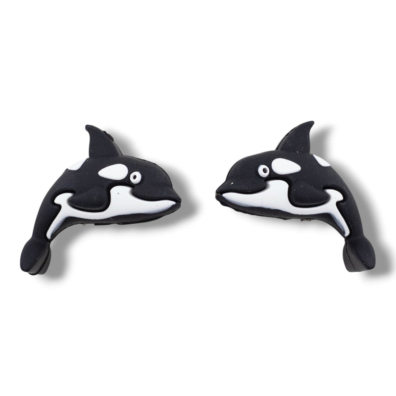 3-D Orca Whale Silicone Focal Bead 34x29x15mm (Package of 2)