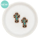 Faith Leopard Cross Silicone Focal Bead 30x20mm (Package of 2)