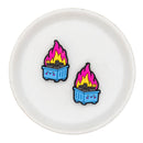 Dumpster Fire Silicone Focal Bead 35x23mm (Package of 2)