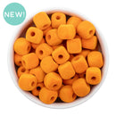 Orange Square Flocked/Fuzzy Large Hole Beads 12mm Square, 15mm Diagonal (Package of 20)