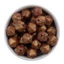 Antique Copper Metallic Hexagon Silicone Beads 16mm - Point Top (Package of 5)