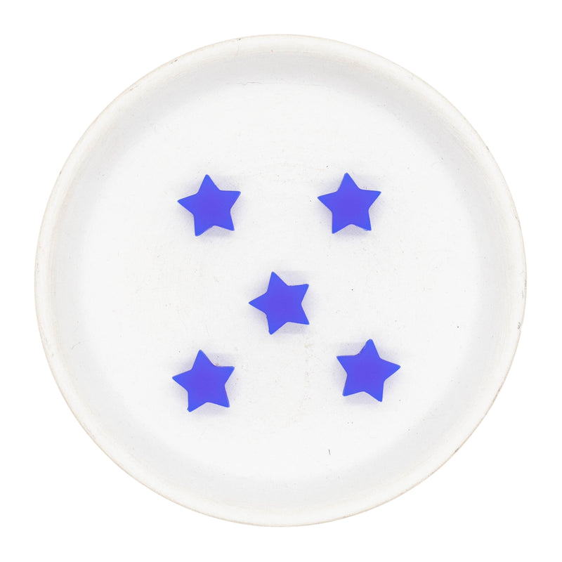 Royal Blue Star Silicone Beads 13mm (Package of 5)