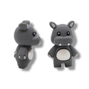 3-D Hippopotamus Silicone Focal Bead 30x19x17mm (Package of 2)