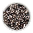 Espresso and White Check Square Beads 14mm Square, 16mm Diagonal (Package of 10)