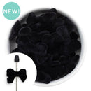 Black Velvet Touch/Flocked Bow Bead 34x24mm (Package of 5)