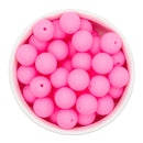 Glow in the Dark Neon Light Pink Silicone Beads 15mm (Package of 10)