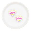 Sisters Always Connected by Heart Side by Side or Miles Apart Silicone Focal Bead 28x30mm (Package of 2)