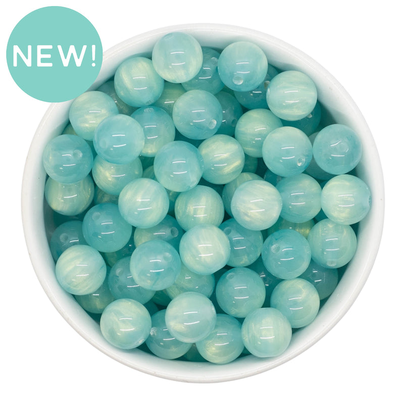 Mint Blue Pearly Luster Beads 12mm (Package of 20)