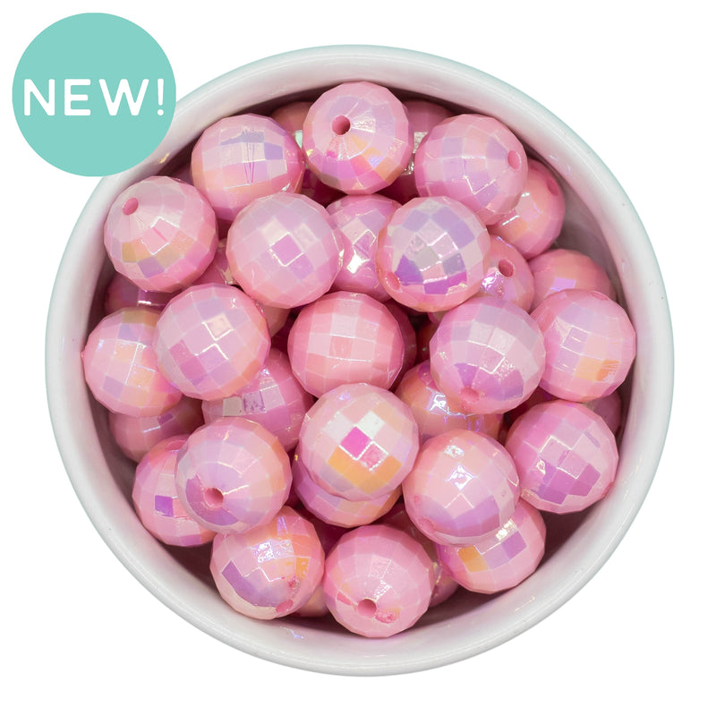 Light Pink Iridescent Disco Beads 16mm (Package of 10)