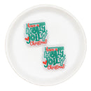 Have a Holly Jolly Christmas Glitter Silicone Focal Bead 31x32mm (Package of 2)