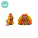 3-D Turkey w/Bow Silicone Focal Bead 25x31x17mm (Package of 2)