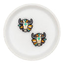 Longhorn Skull w/Boho Flower Silicone Focal Bead 25x28mm (Package of 2)
