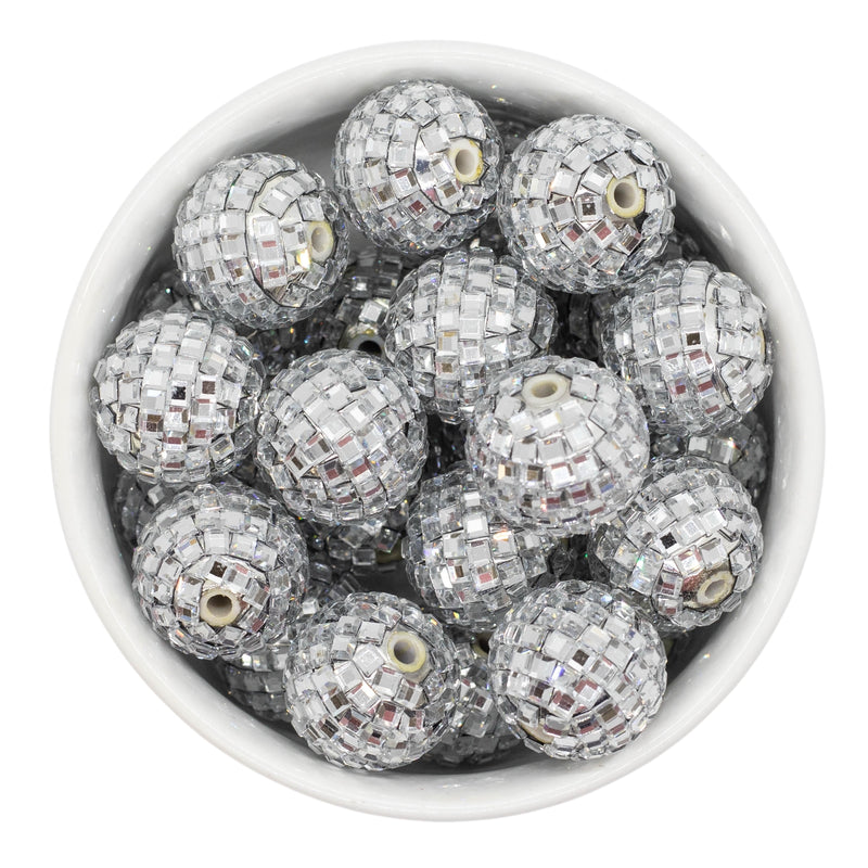 Silver Mosaic Rhinestone Beads 20mm (Package of 10)